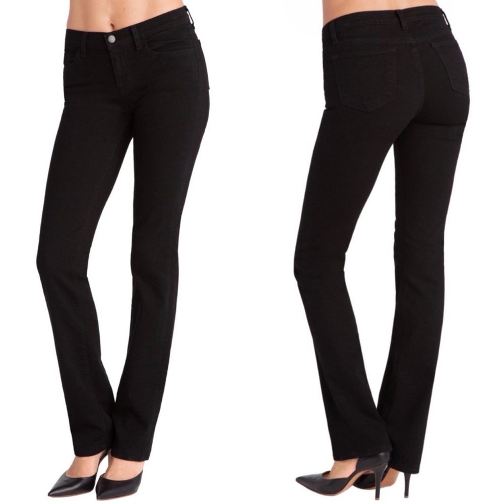 J Brand Jett Black Mid Rise Cigarette Leg Jeans Size 28